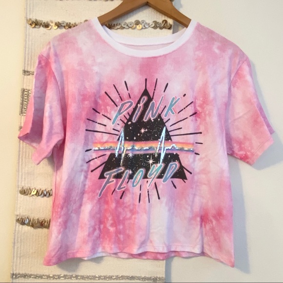Tops - PINK FLOYD NWT Tie Dye Retro Vintage Crop Band Tee